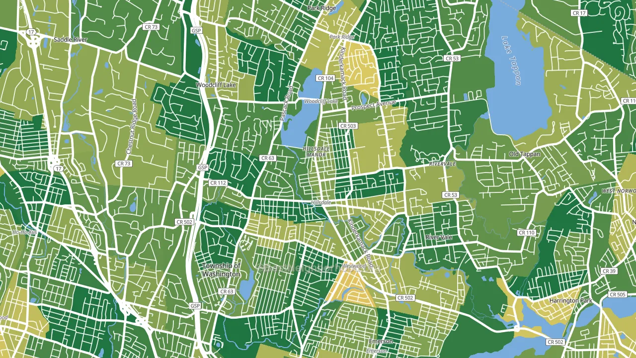 Hillsdale, NJ block-group voter-turnout map