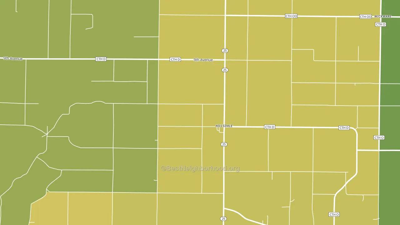 Hillsdale, WI block-group voter-turnout map