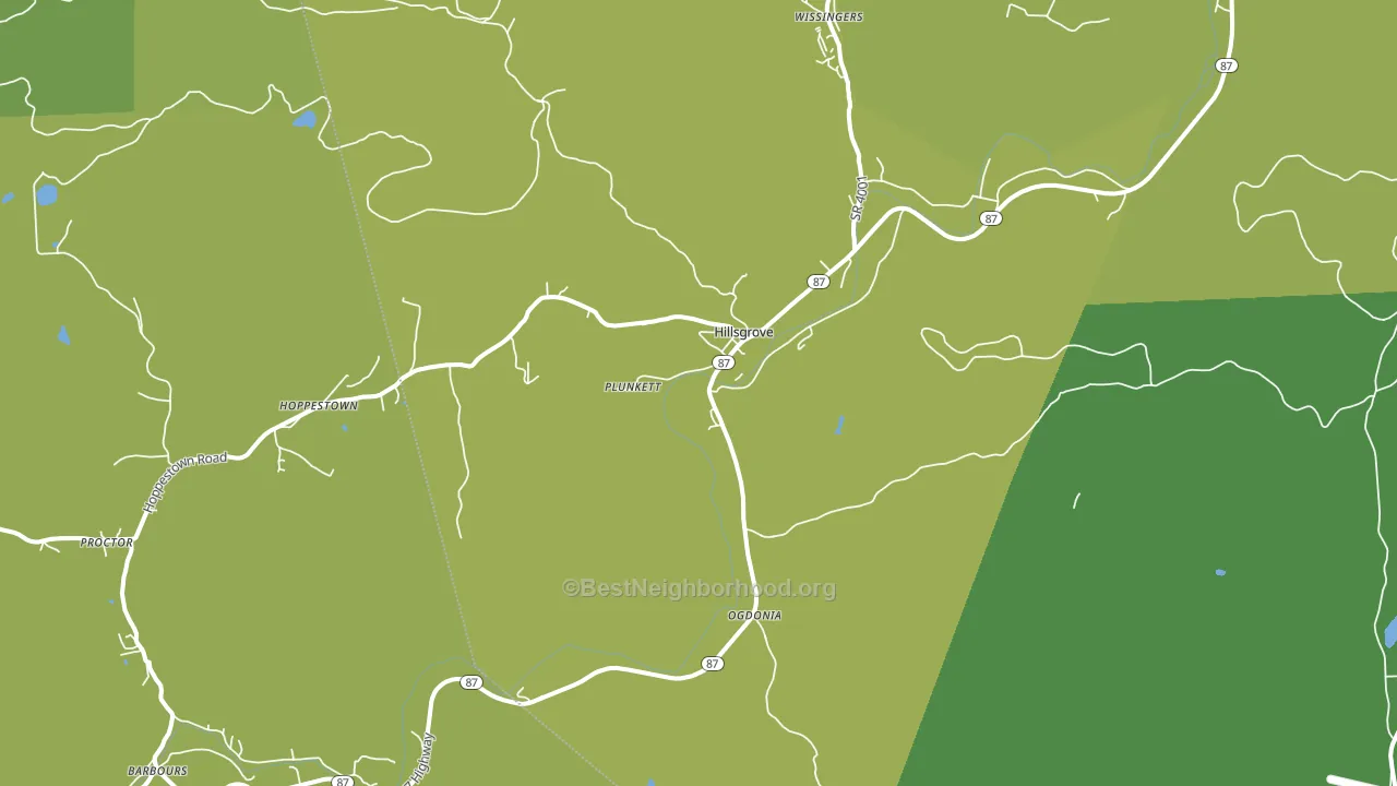 Hillsgrove, PA block-group voter-turnout map