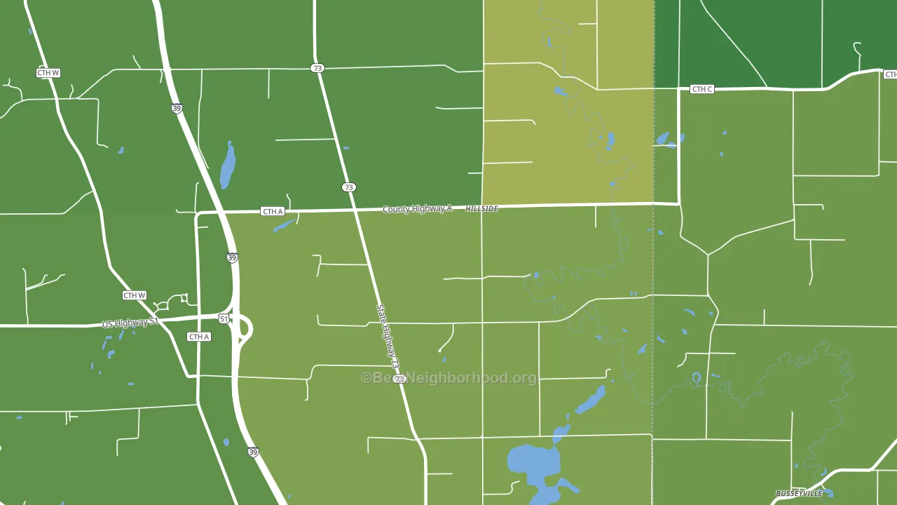 Hillside, WI block-group voter-turnout map