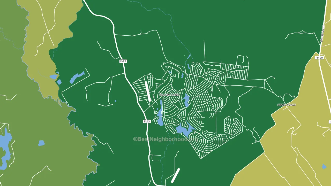 Hilltop Lakes, TX block-group voter-turnout map