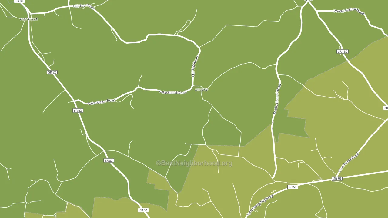 Hilltop, TN block-group voter-turnout map