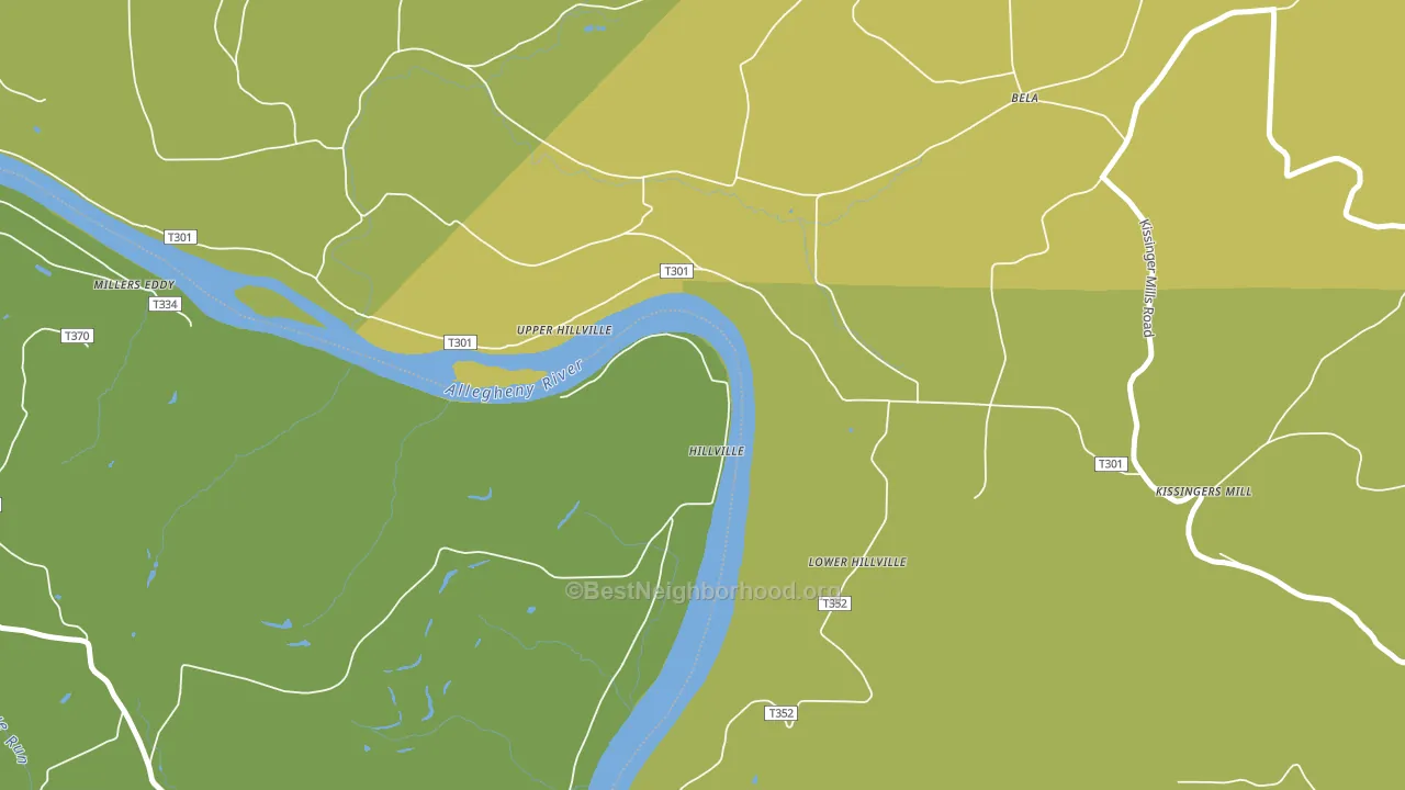 Hillville, PA block-group voter-turnout map