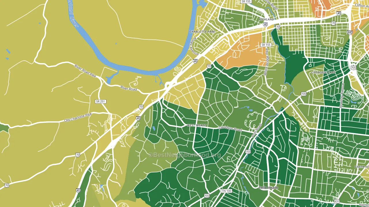 Hillwood Estates, Nashville, TN block-group voter-turnout map