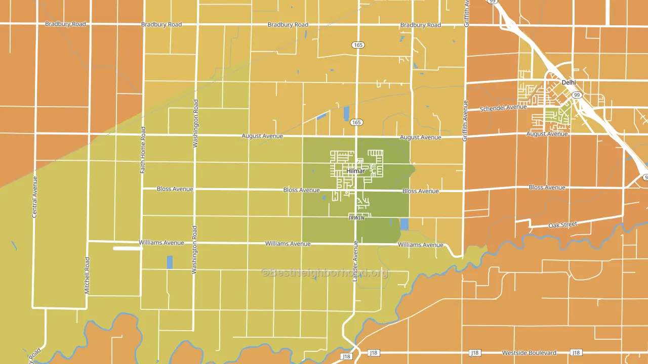 Hilmar, CA block-group voter-turnout map