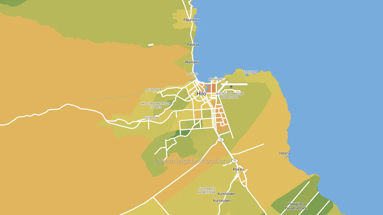 Hilo, HI block-group voter-turnout map