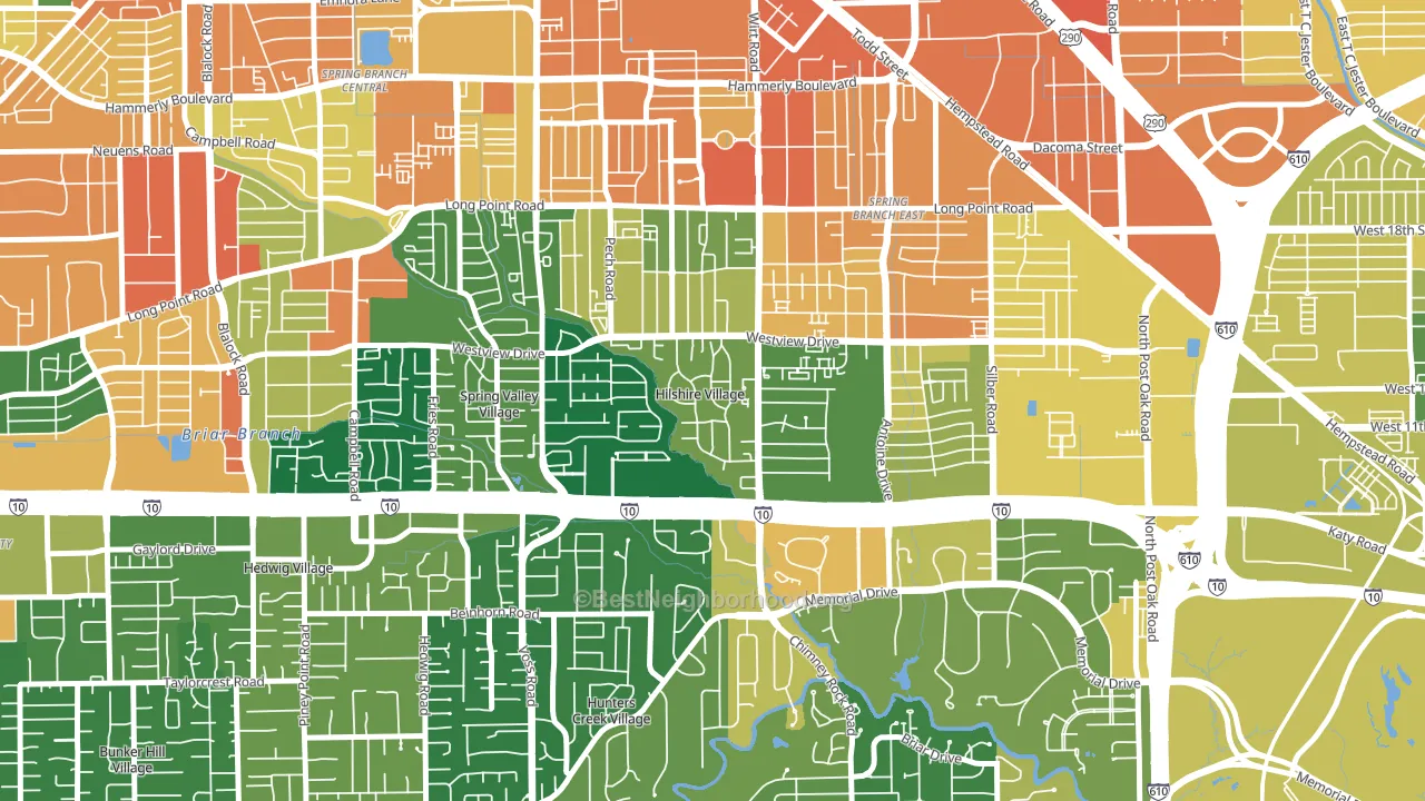 Hilshire Village, TX block-group voter-turnout map