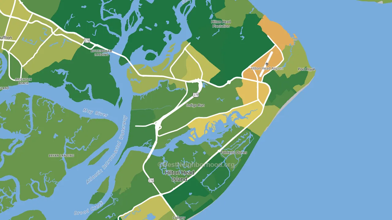 Hilton Head Island, SC block-group voter-turnout map