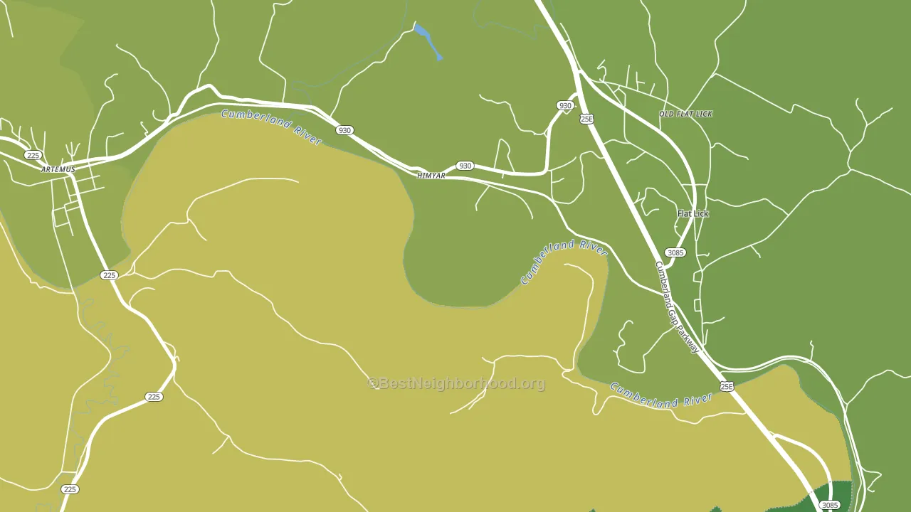 Himyar, KY block-group voter-turnout map