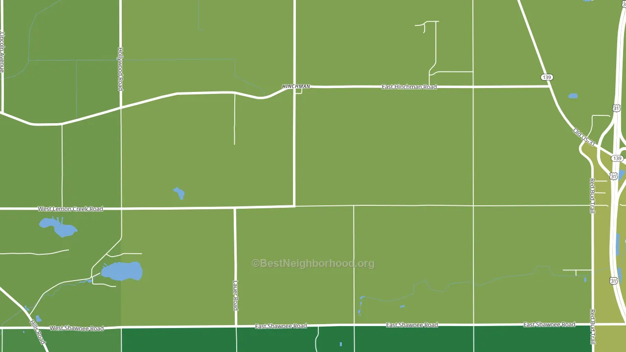 Hinchman, MI block-group voter-turnout map