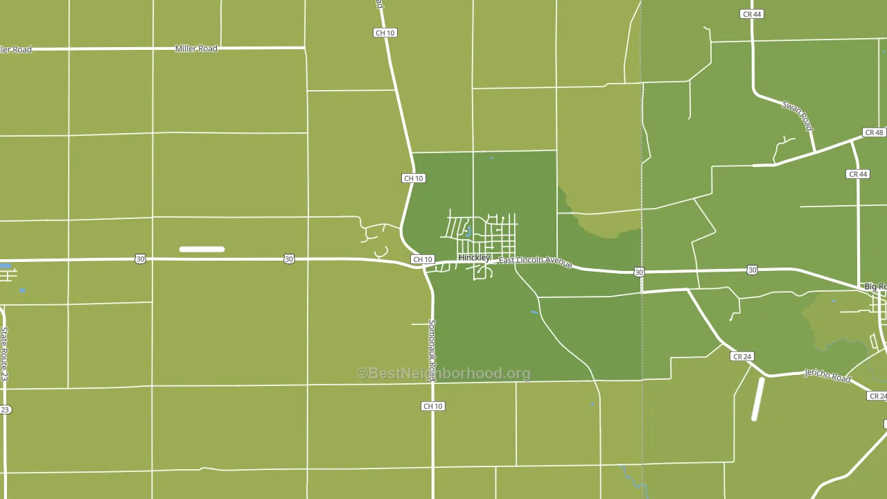Hinckley, IL block-group voter-turnout map