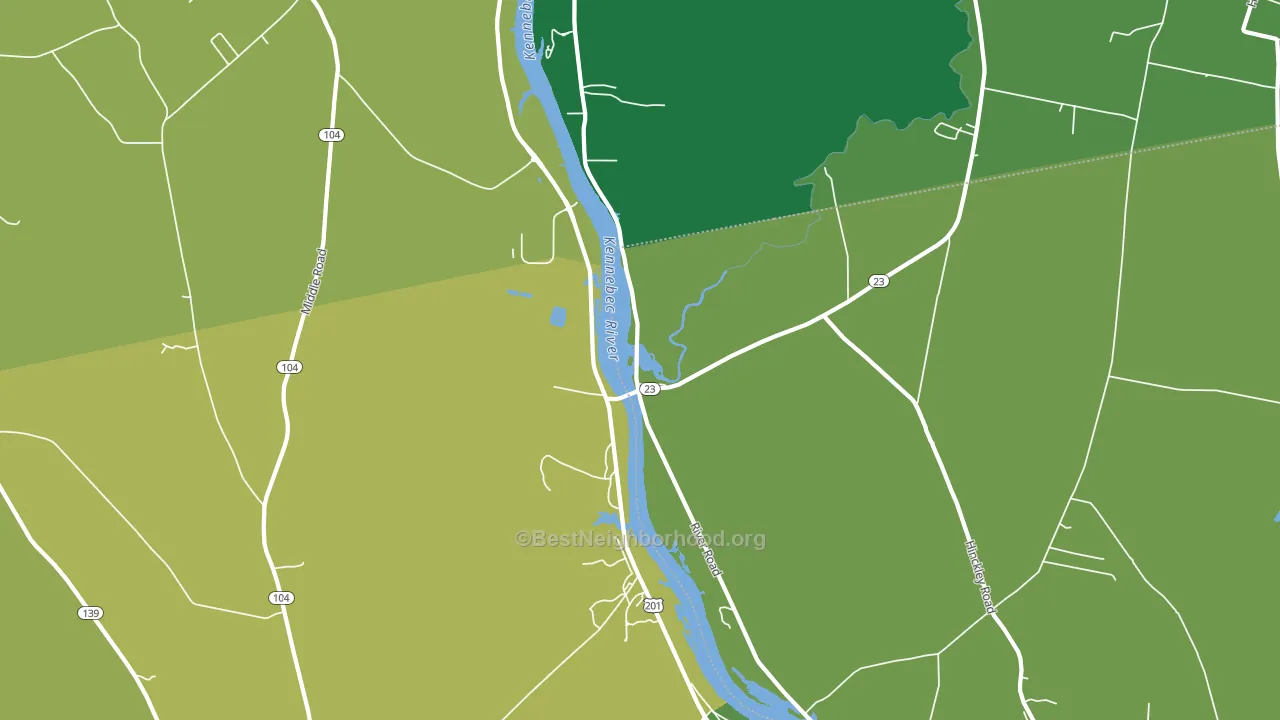 Hinckley, ME block-group voter-turnout map