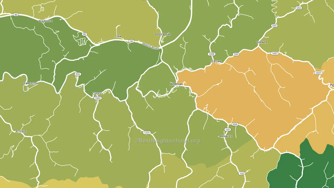 Hindman, KY block-group voter-turnout map