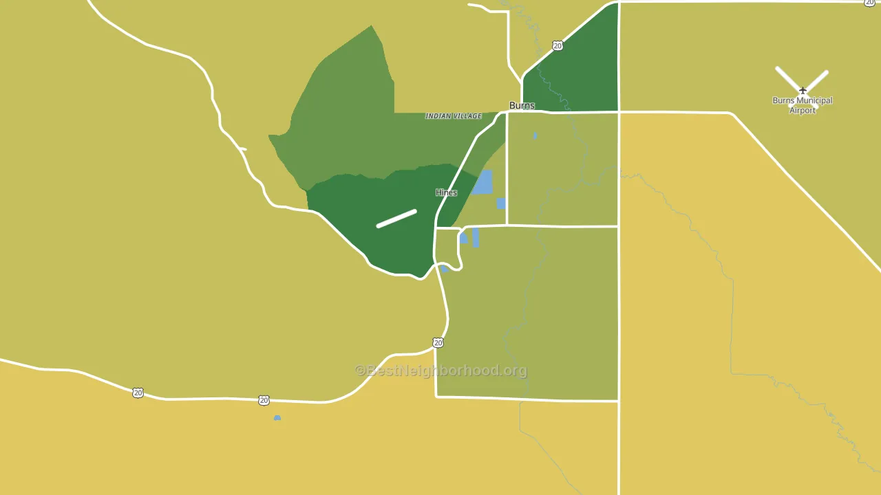 Hines, OR block-group voter-turnout map
