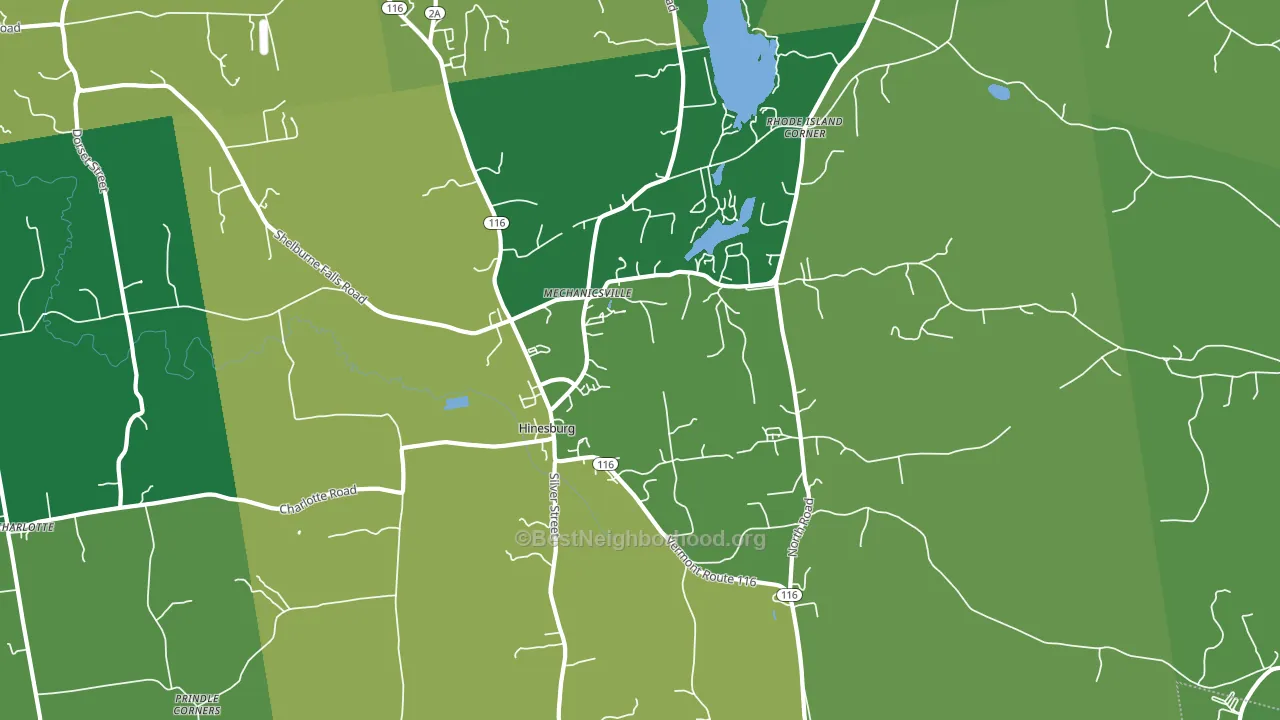 Hinesburg, VT block-group voter-turnout map