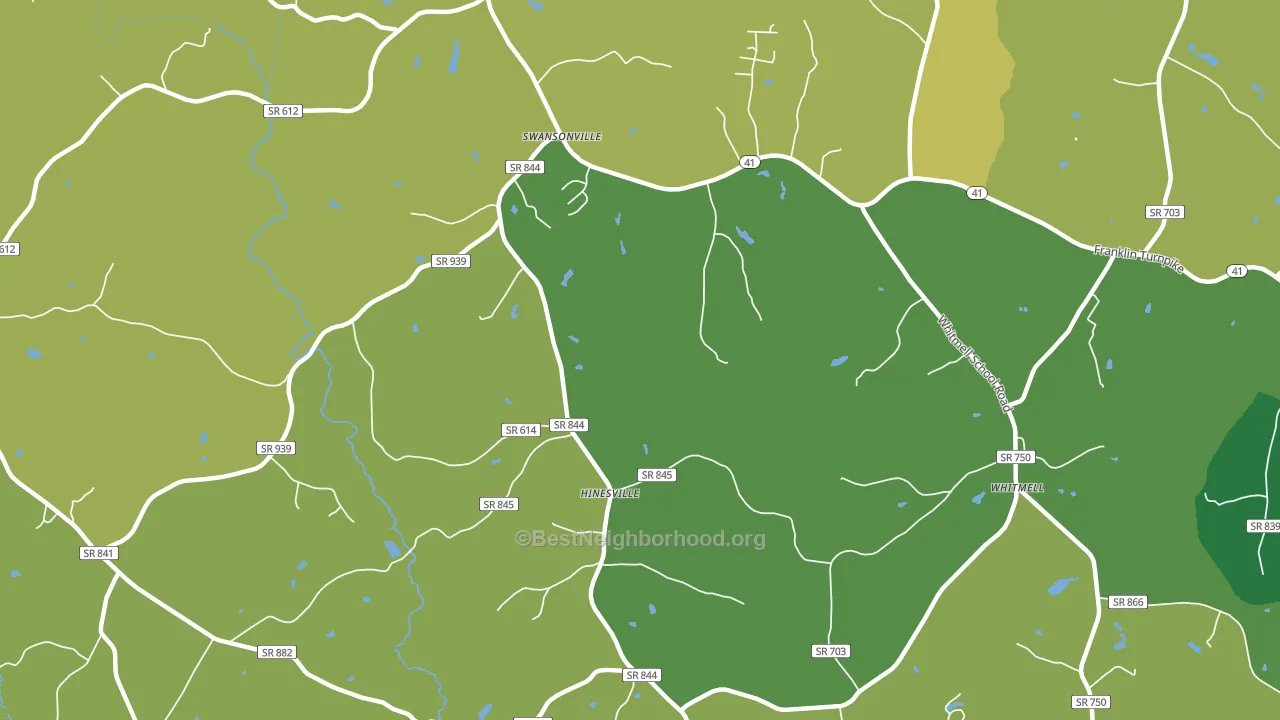 Hinesville, VA block-group voter-turnout map