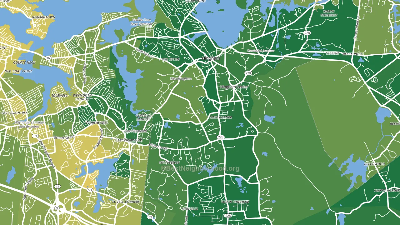 Hingham, MA block-group voter-turnout map