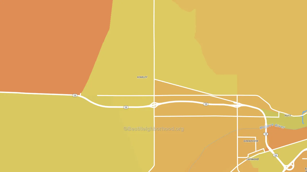Hinkley, CA block-group voter-turnout map