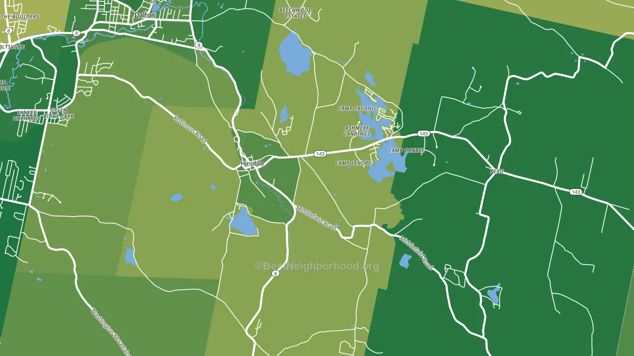 Hinsdale, MA block-group voter-turnout map