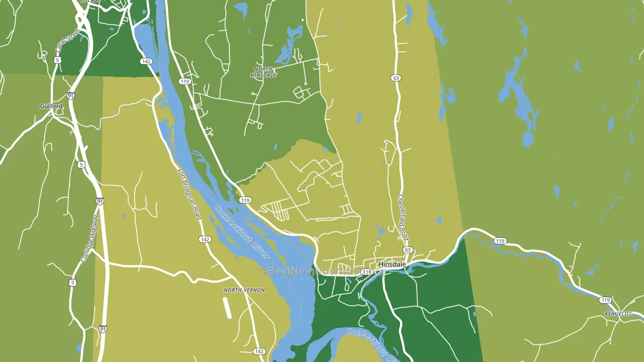 Hinsdale, NH block-group voter-turnout map