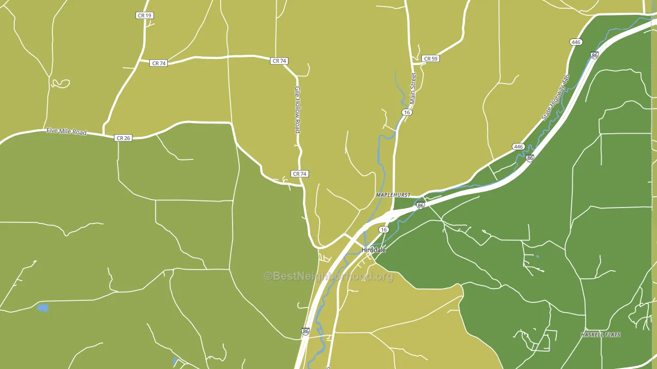 Hinsdale, NY block-group voter-turnout map