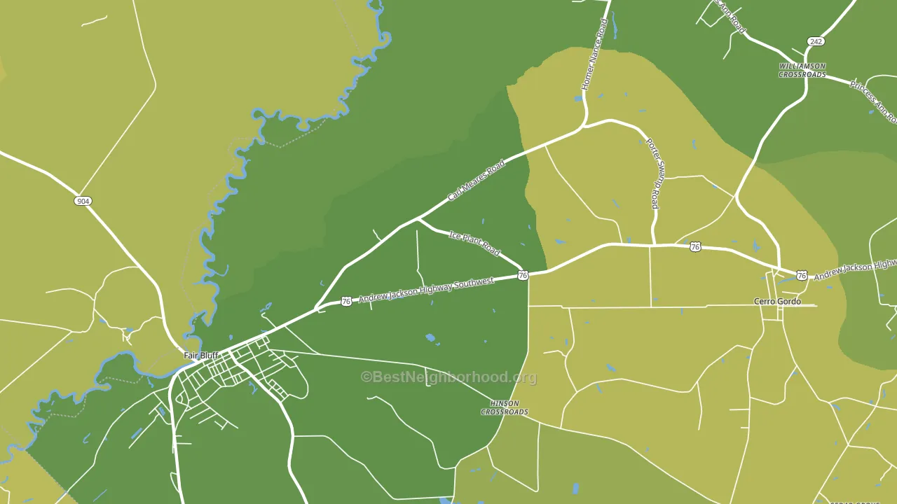 Hinson Crossroads, NC block-group voter-turnout map