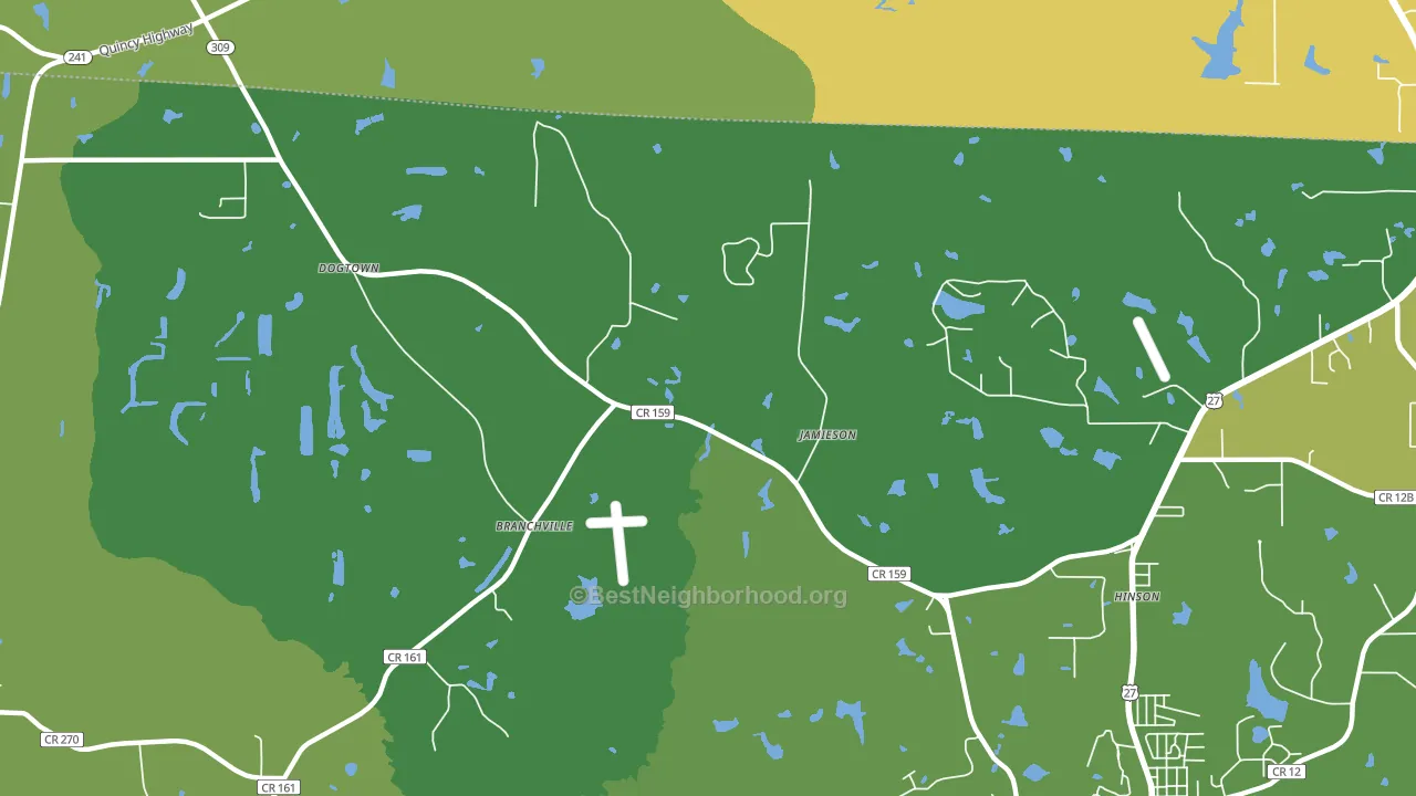 Hinson, FL block-group voter-turnout map