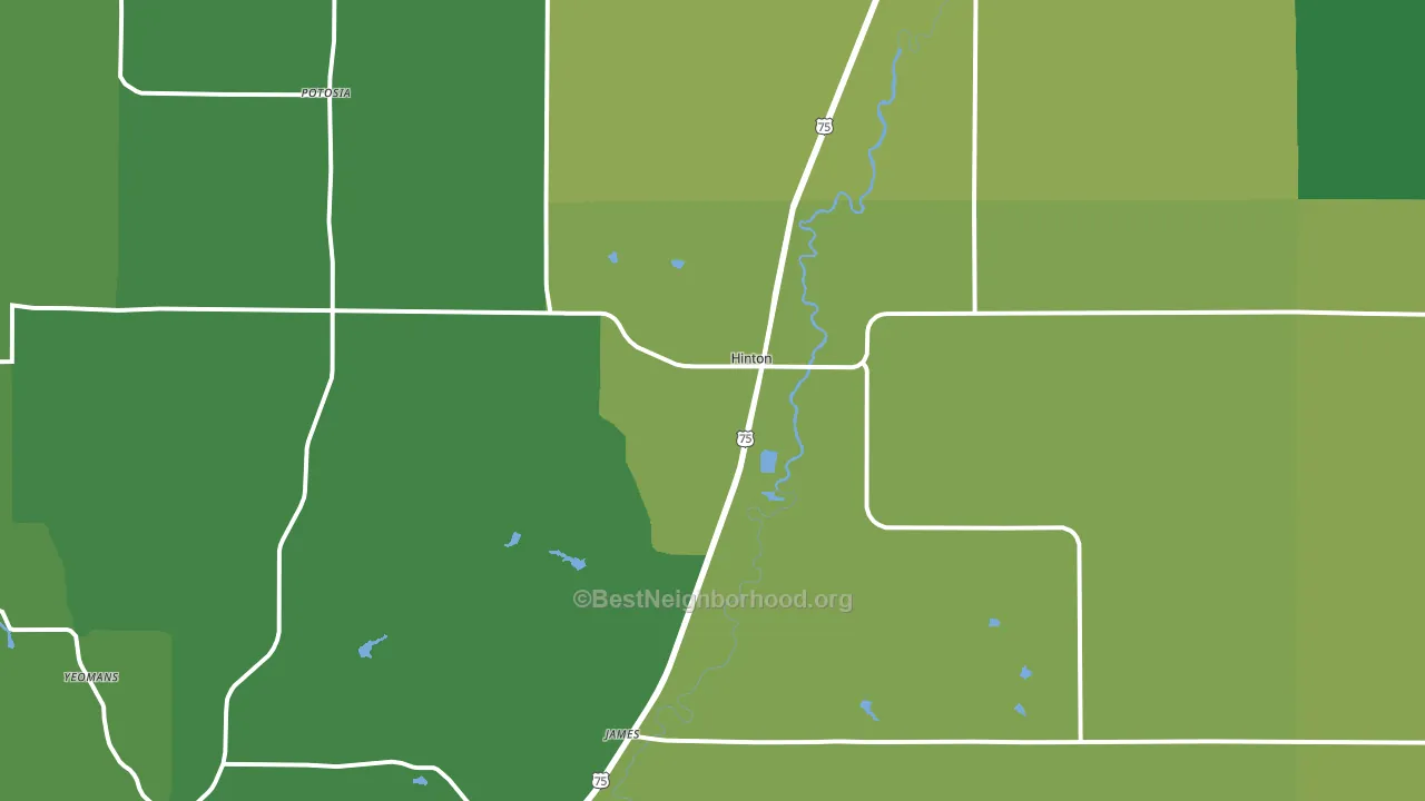 Hinton, IA block-group voter-turnout map