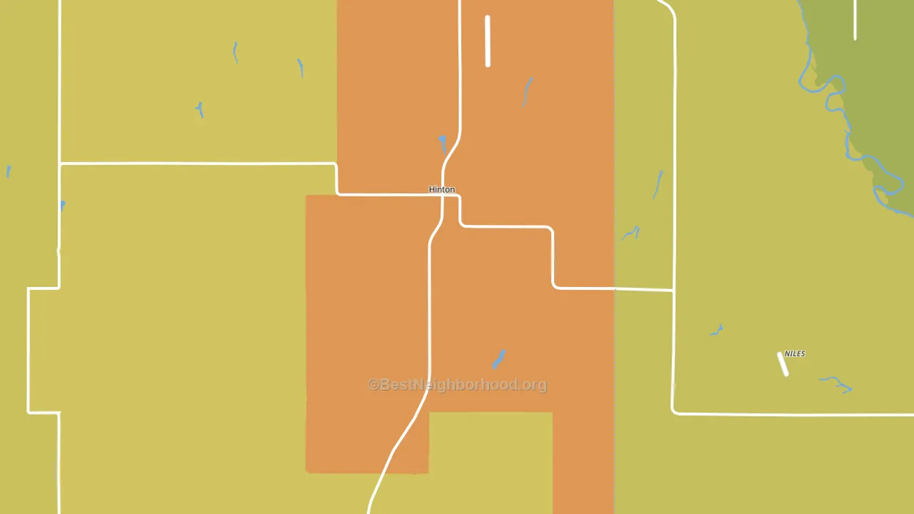 Hinton, OK block-group voter-turnout map