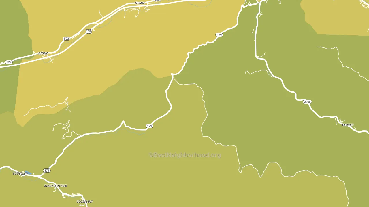 Hiram, KY block-group voter-turnout map