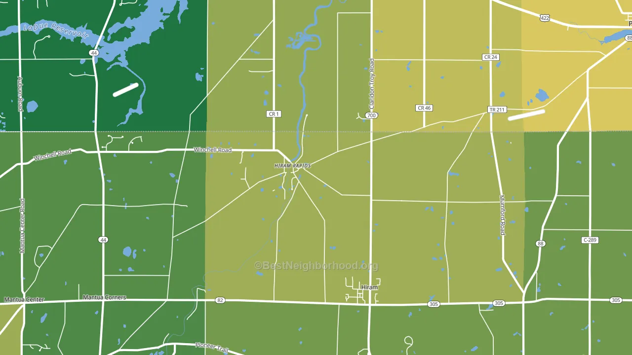 Hiram Rapids, OH block-group voter-turnout map