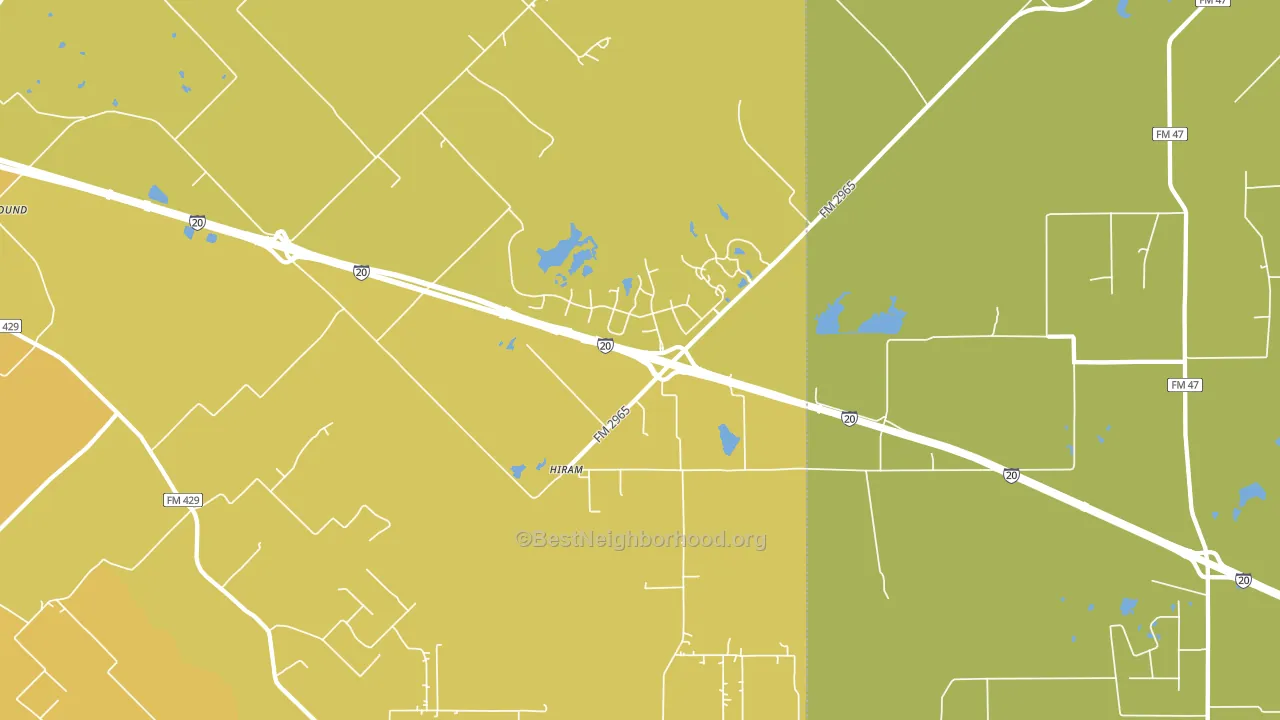 Hiram, TX block-group voter-turnout map