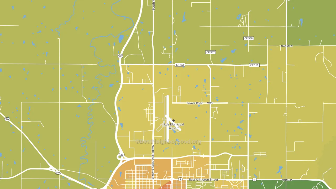 Hird, OK block-group voter-turnout map