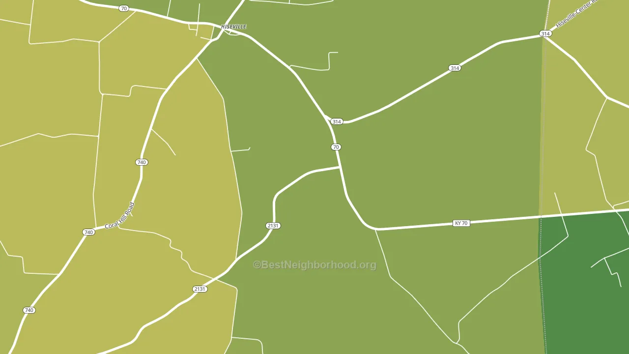 Hiseville, KY block-group voter-turnout map