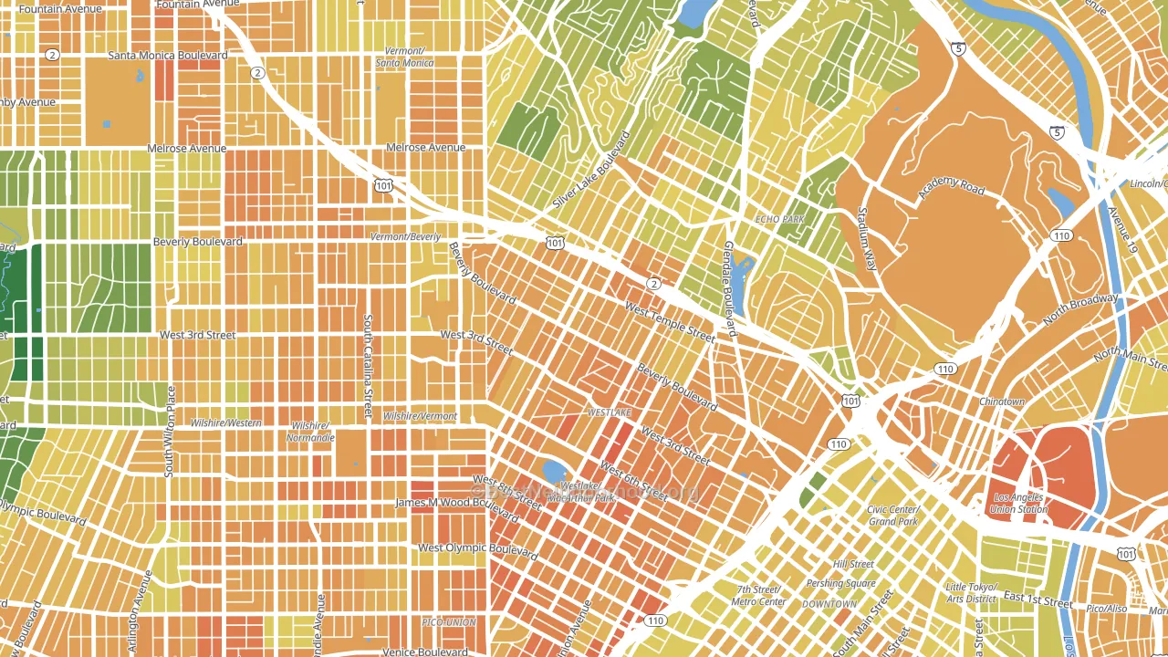Historic Filipinotown, Los Angeles, CA block-group voter-turnout map