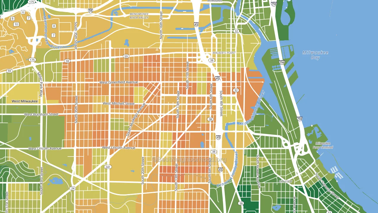 Historic Mitchell Street, Milwaukee, WI block-group voter-turnout map