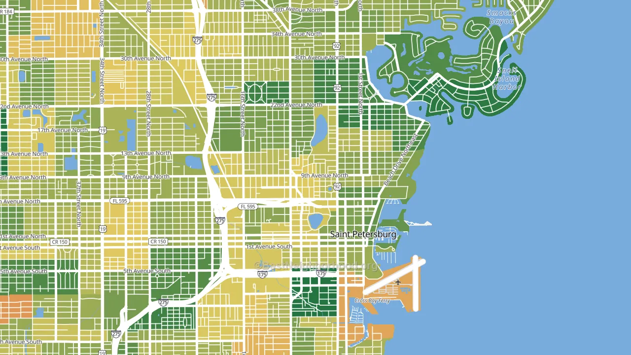 Historic Uptown, St. Petersburg, FL block-group voter-turnout map