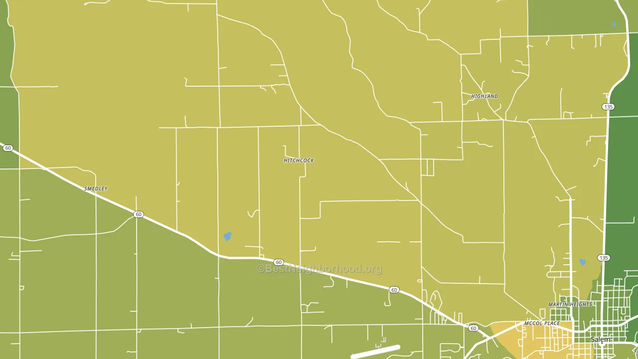 Hitchcock, IN block-group voter-turnout map