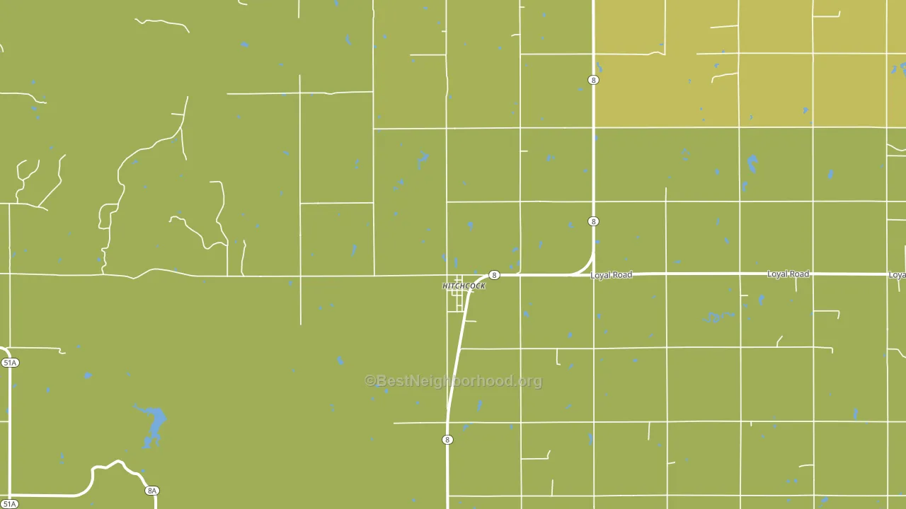 Hitchcock, OK block-group voter-turnout map