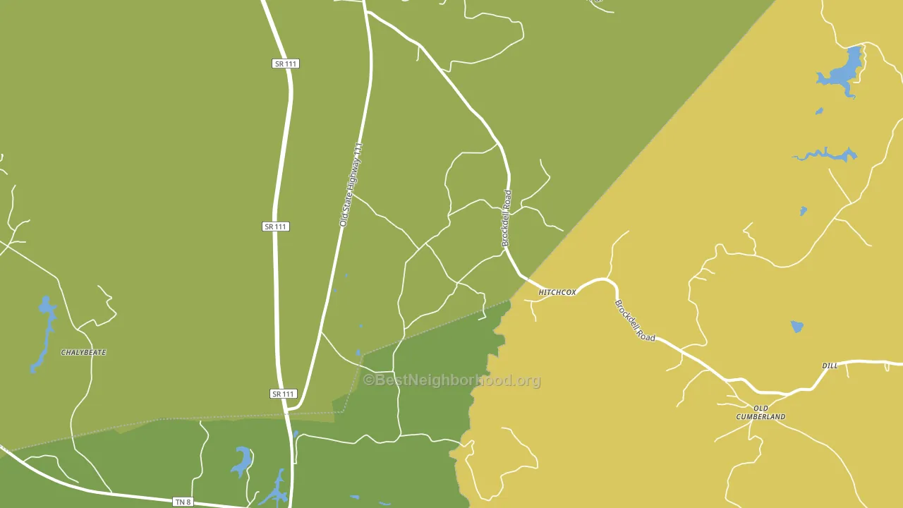 Hitchcox, TN block-group voter-turnout map