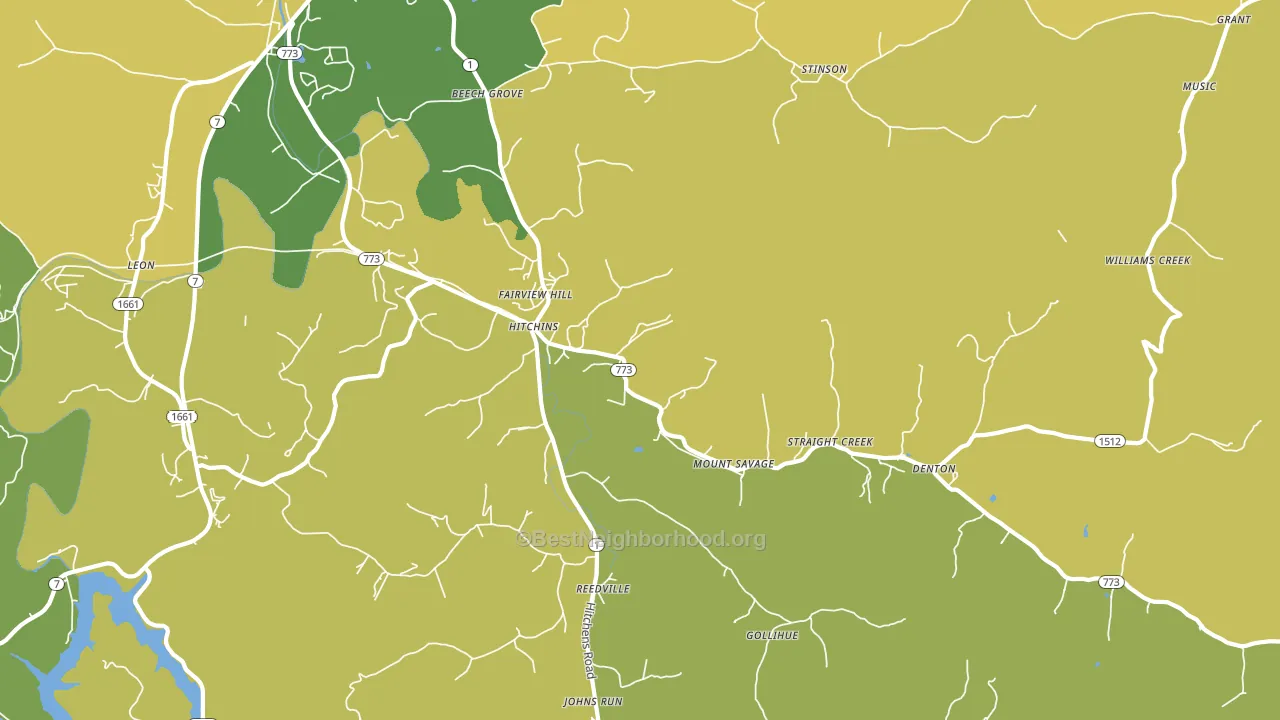 Hitchins, KY block-group voter-turnout map