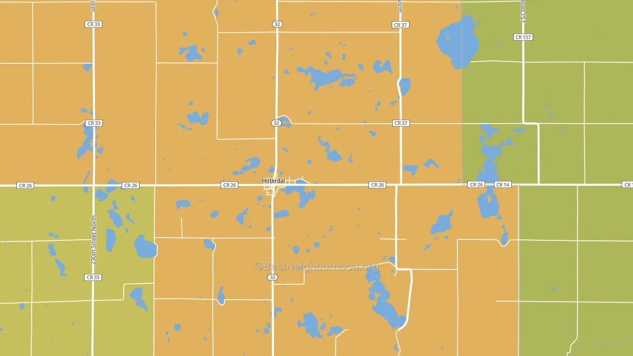 Hitterdal, MN block-group voter-turnout map