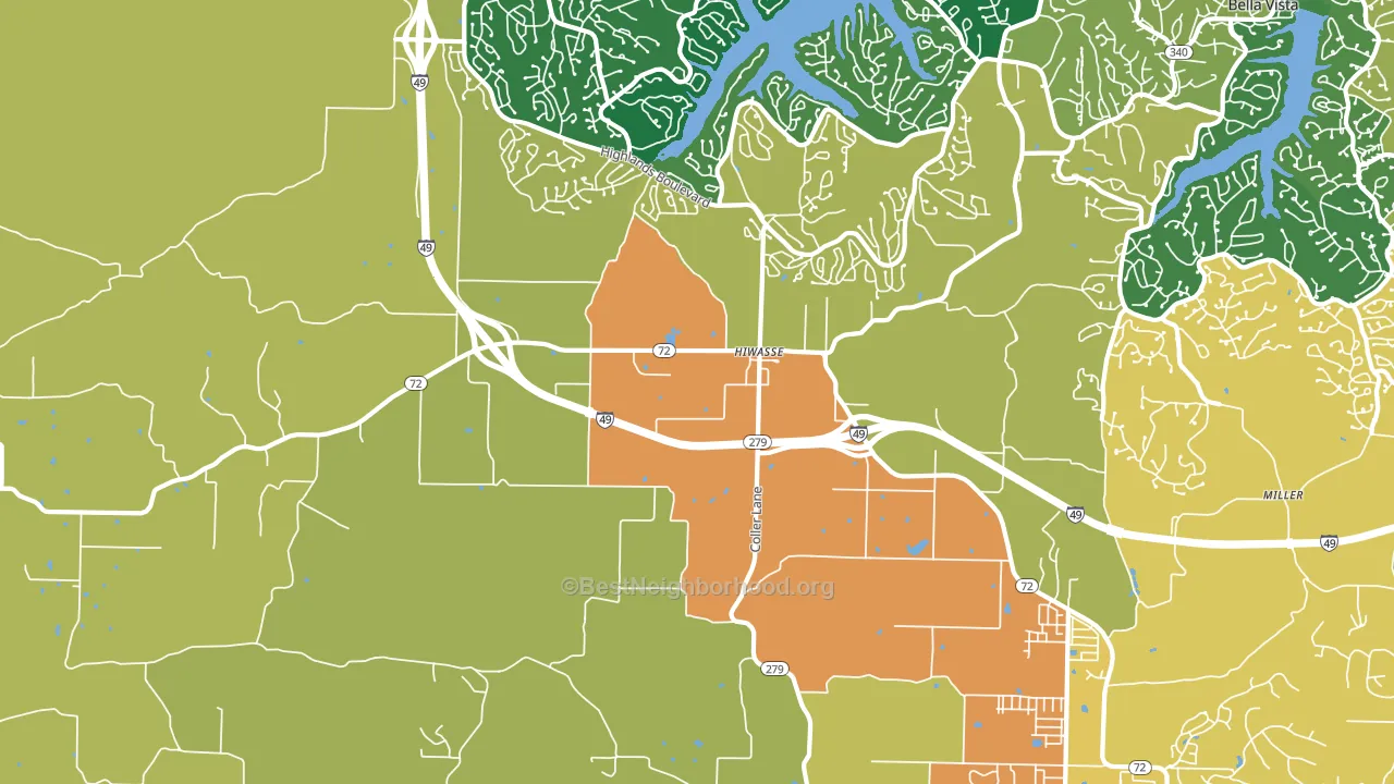 Hiwasse, AR block-group voter-turnout map