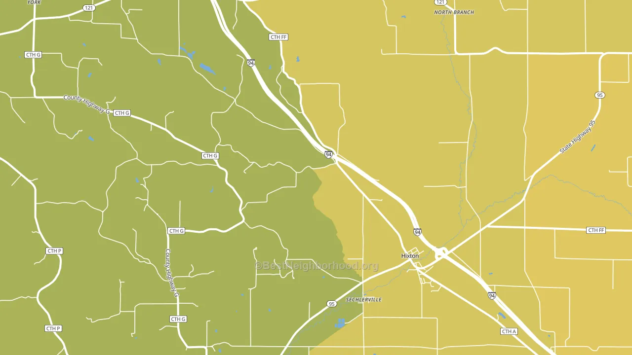 Hixton, WI block-group voter-turnout map