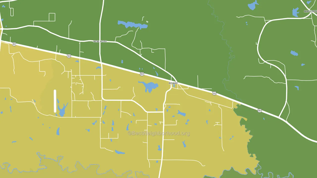 Hoard, TX block-group voter-turnout map