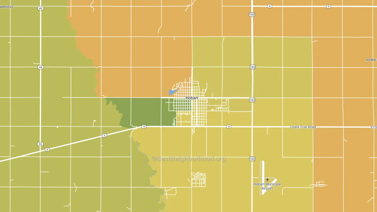 Hobart, OK block-group voter-turnout map