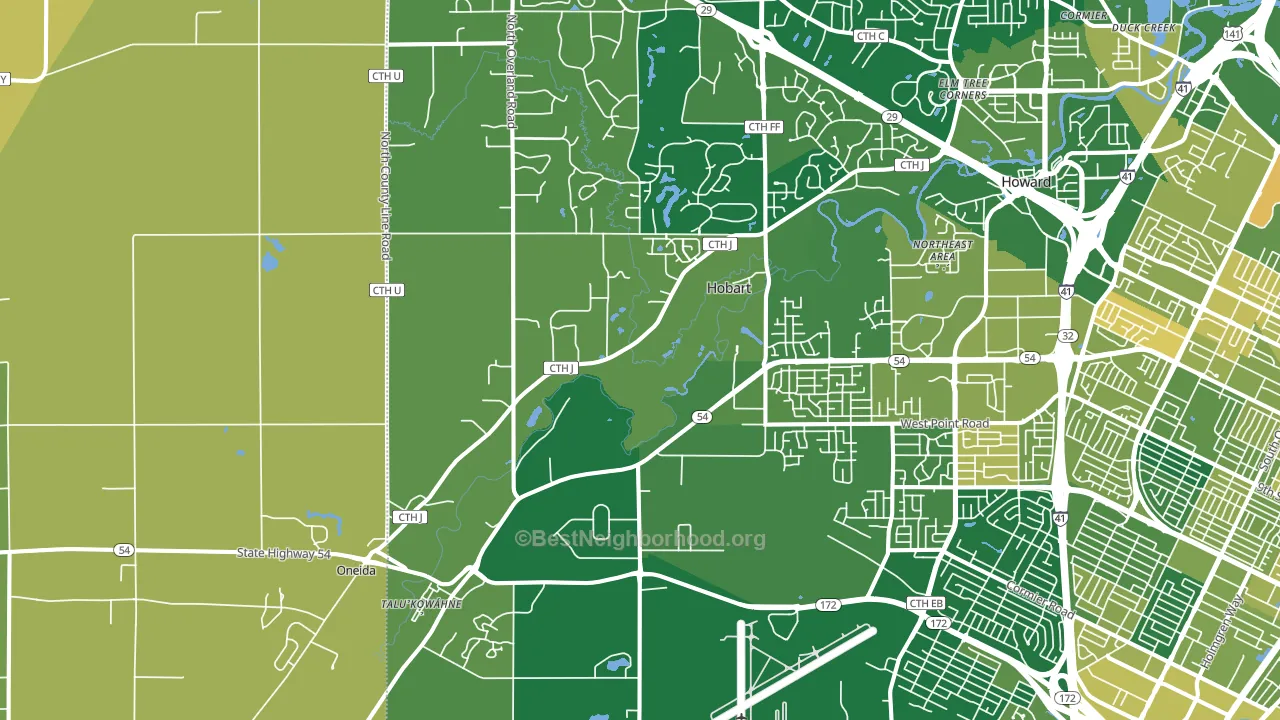 Hobart, WI block-group voter-turnout map