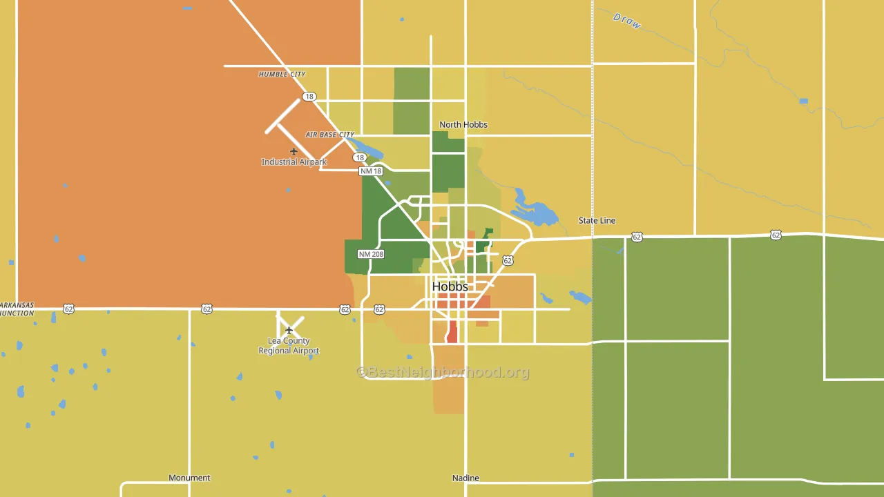Hobbs, NM block-group voter-turnout map