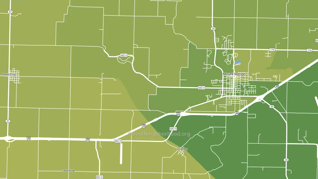 Hoberg, MO block-group voter-turnout map