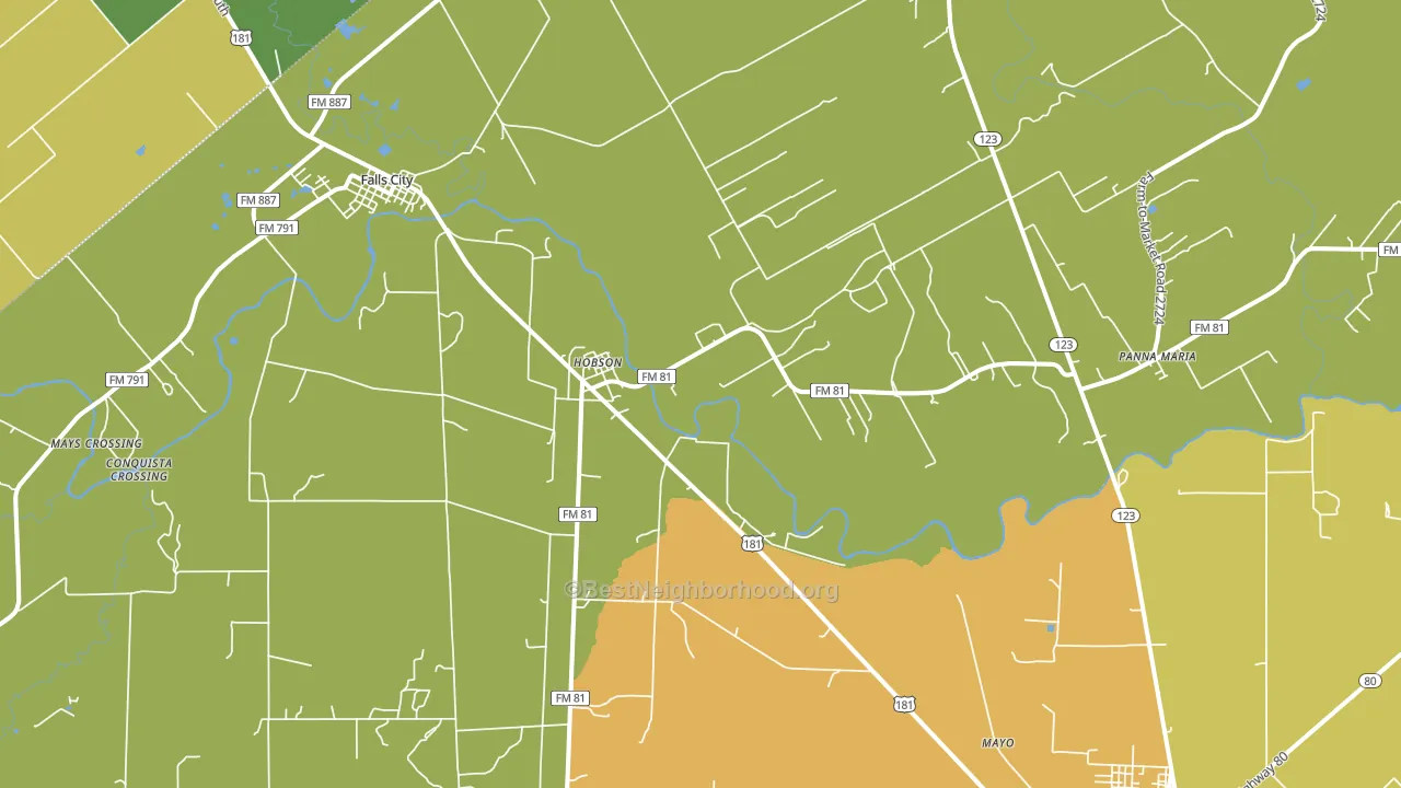 Hobson, TX block-group voter-turnout map